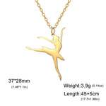 Rhythmic Gymnastics Necklace Women Trend 2025 Gymnast Stainless Steel Jewelry BFF Dancer Girl Sport Accessories Mother Day Gift
