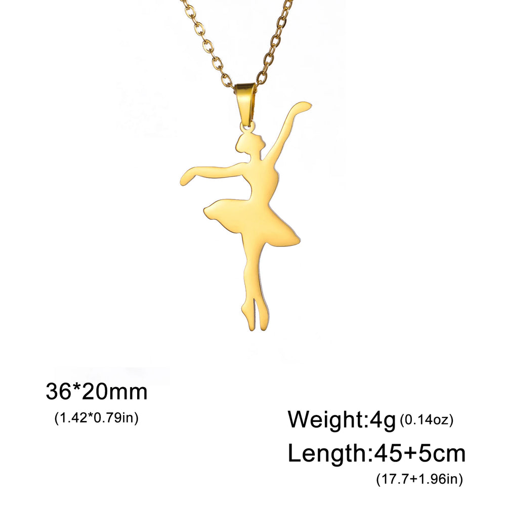 Rhythmic Gymnastics Necklace Women Trend 2025 Gymnast Stainless Steel Jewelry BFF Dancer Girl Sport Accessories Mother Day Gift