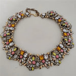 2025 New Fashion Crystal Rhinestones Large Collar Choker Necklace Earrings Women Jewelry Sets Indian Statement Wedding Necklace