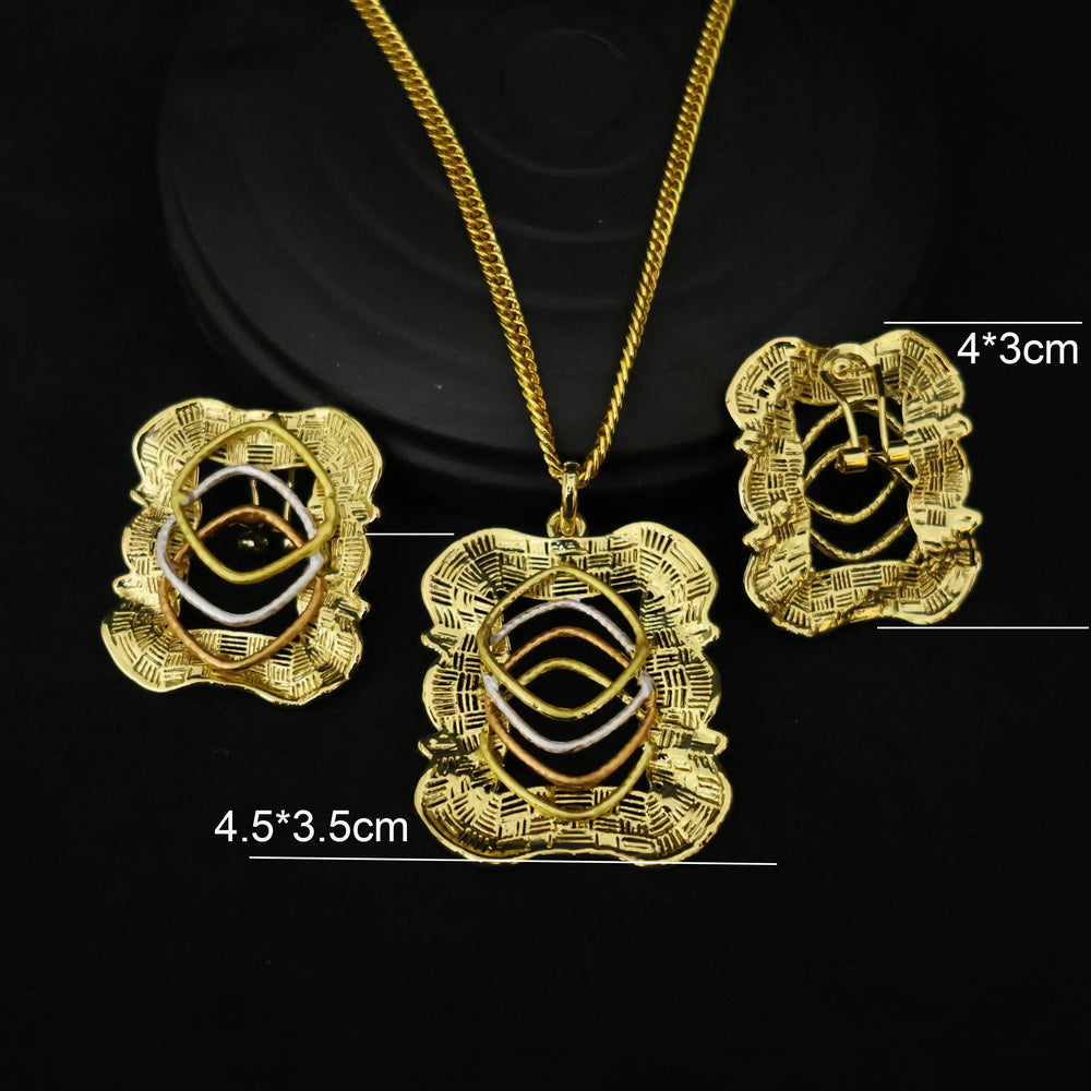 Luxury 18k Gold Plated Jewelry Set for Women Wedding Italian Jewellery Sets Bride Necklace and Earrings Bracelet African Gift