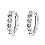 Heart-Shaped 925 Sterling Silver Rainbow Zircon Earrings