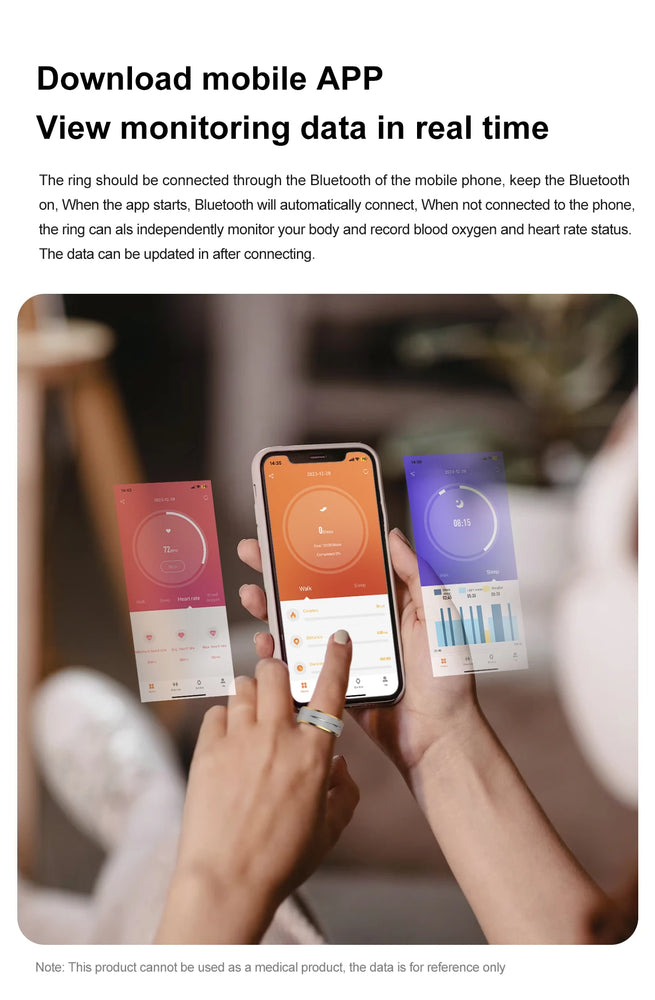 Smart Ring Sports Ring Fitness Tracker Grade Titanium Steel Shell Health Monitoring Waterproof