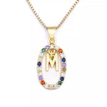 26 English Letters Pendant Necklace Zircon Fashion A - Z Initial M S C K Trendy Alphabet Long Chain For Women My Name Jewelry