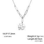 2025 Lucky Clover Pendant Necklace Stainless Steel Gold Color Double Layer Chain Necklaces for Women Girls Jewelry Gift