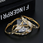 Arabic Thin Bracelet Sets Women Crystal Wrist Bangle Gold Color Bride Wedding Jewelry Morocco Bracelet Festival Gift
