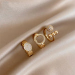 Rings For Women Irregular Hollow Opening Stainless Steel Gold Color Geometric Rings Fashion Simple Party Christmas Jewelry Gifts