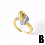 Fashion White Crystal Leopard Statement Rings for Women Copper Gold Plated Crossover Open Ring Jewelry Gift rigs89