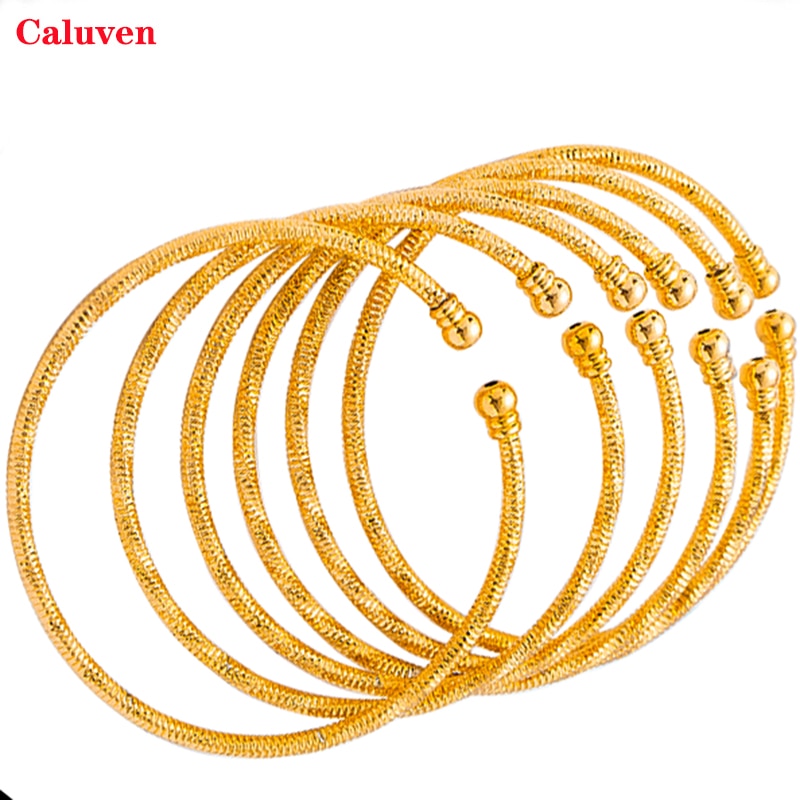 3MM/6pcs Etnic Gold Bangle