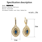 Sunspicems Chic Gold Color Morocco Earring Arabic Women Drop Earring Bride Wedding Jewelry Hollow Arabesques French Earring Gift