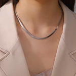 Gold Color Snake Chain Necklace for Women Men Stainless Steel Jewelry 2025 Trend Herringbone Chains Birthday Couple Gift