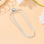 New 925 Silver Necklace Simple Snake Necklace Fit Original Bone Charm Bead Pendant For Women Pandor DIY Jewelry Accessories