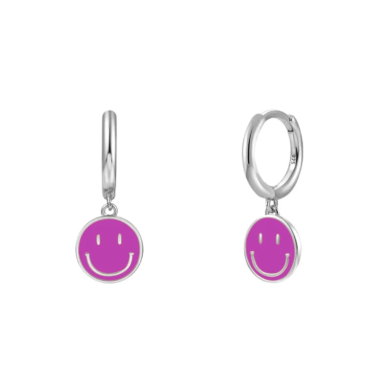  Gold Filled Hoop Drop Earrings Set for Women Ear Cuff Blue Zircon Enamel Dangle Earrings 2023 Fashion Jewelry Wholesale