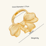 Stainless Steel Rings 18k Gold-Plated Waterproof No Fading Wrinkles Open Rings Valentine's Day Parties Jewelry Gift