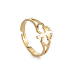2025 Trend Cross Ring Gold Color Open Finger Rings for Women Christian Jesus Stainless Steel Jewelry Friends Gifts New