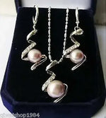 New Style Hot sale Pink pearl Jewellery necklace earring set Fashion Wedding Party Jewellery