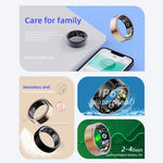 Fashion Smart Ring 2024 stainless steel Waterproof Finger Rings Mens Womens Heart Rate Blood Oxygen Sleep Health Monitor