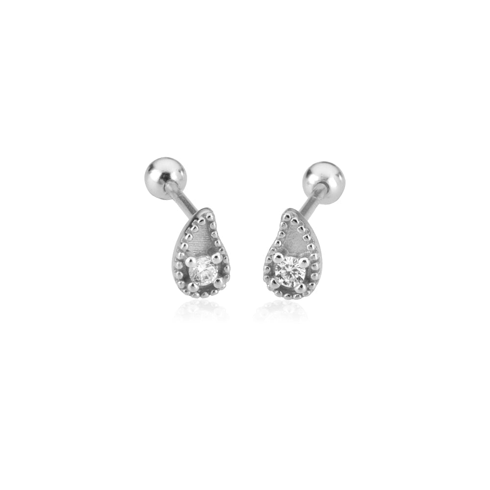 925 Sterling Silver Droplets Stud Earrings