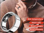 Smart Ring Men's Gold Heart Rate Blood Pressure Blood Oxygen Temperature Sleep Calories Health Multilingual Fitness Tracker Ring