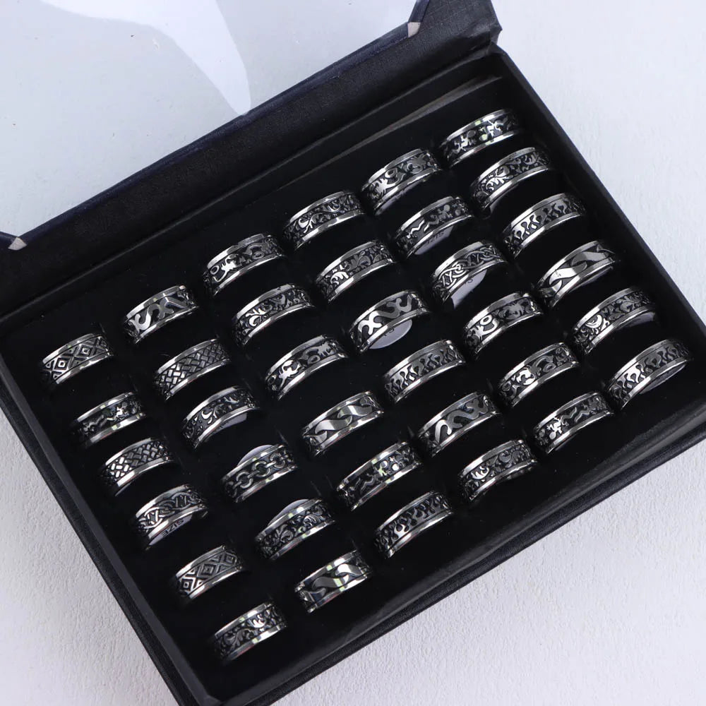 10pcs/lot Wholesale Fashion Simple Stainless Steel Ring For Men Women Beautiful Trendy Punk Jewelry Vintage Birthday Party Gifts