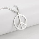 Cazador Stainless Steel 2025 Peace Sign Pendant Necklace for Men Gold Color Double Chain Necklace Jewelry Lover Gift Wholesale