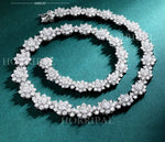 34.96-38.96CT DVVS1 Full Moisanite Necklace Luxury Elegant Sunflower Wedding Chain for Women S925 Sliver GRA Wholesale