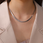 Skyrim Stainless Steel Snake Chain Necklace for Women Men Gold Color Herringbone Choker Neck Chains 2025 Trend Jewelry Gift Hot
