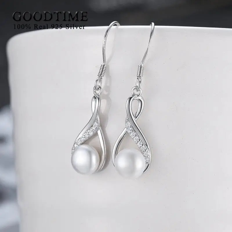 Fashion Women 100% 925 Sterling Silver Freshwater Pearl Jewelry Set Accessories Gift For Bride Wedding Party