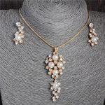 Gold Color Simulated Pearl Jewelry Set