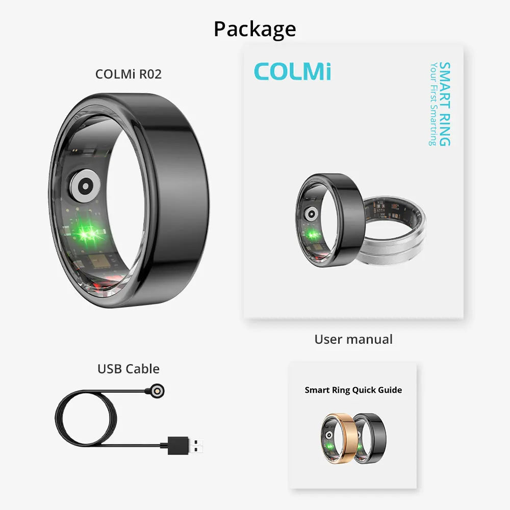 2024 R02 Smart Ring Military Grade Titanium Steel Shell Health Monitoring IP68 & 5ATM Waterproof Multi-sport Modes