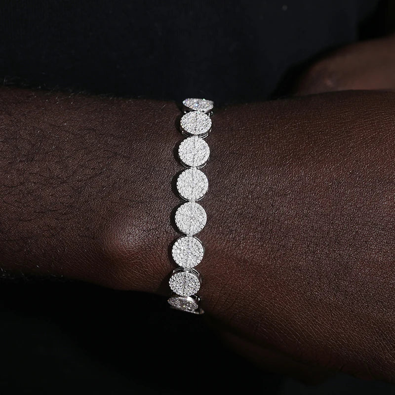 Unisex Full VVS1 Moissanite Round Bracelet 925 Silver Luxury For Women Bracelet Fine Jewelry
