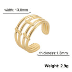 Women Irregular Wave Geometric Rings 2025 Fashion Stainless Steel Gold Color Adjustable Minimalist Finger Ring Jewelry