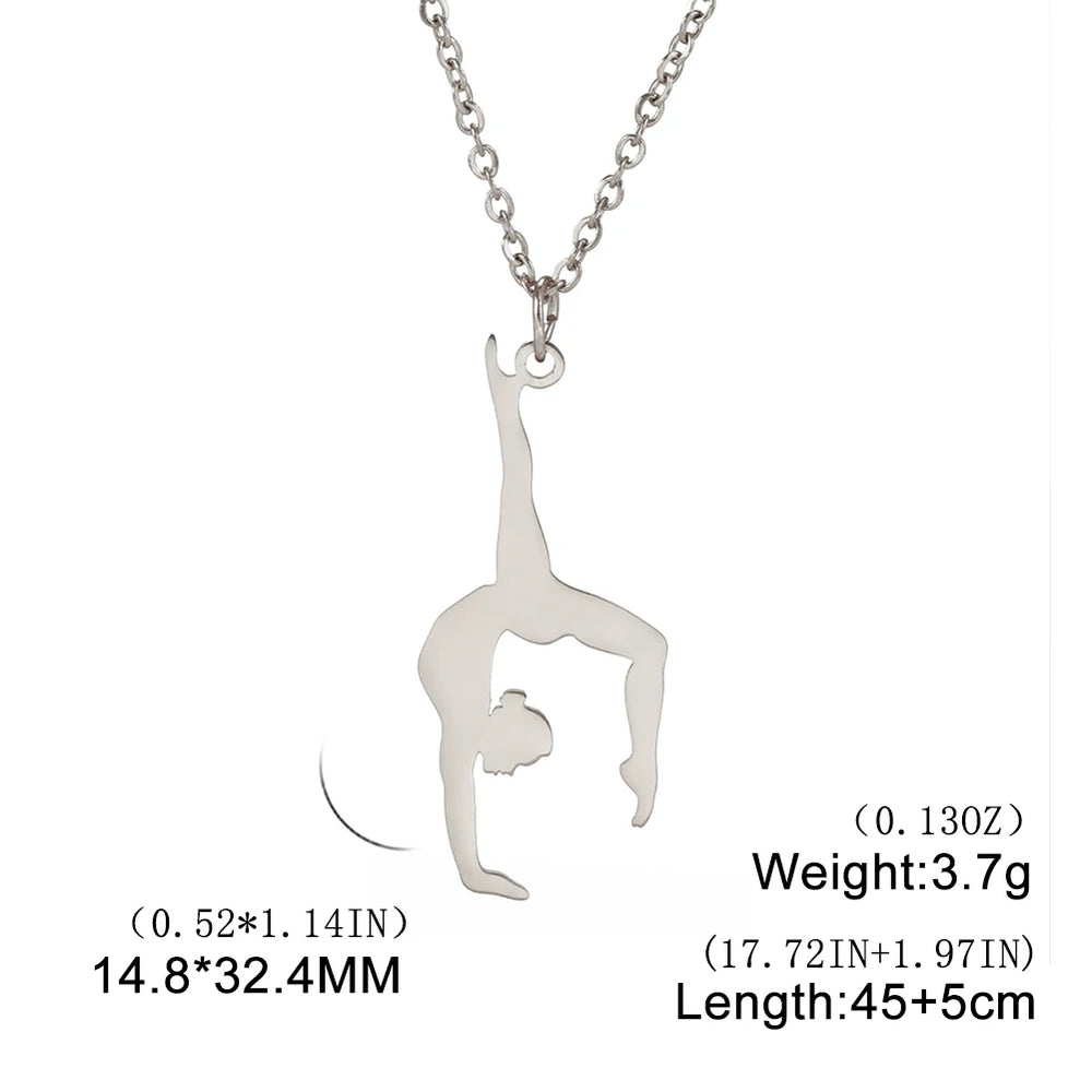 Rhythmic Gymnastics Necklace Women Trend 2025 Gymnast Stainless Steel Jewelry BFF Dancer Girl Sport Accessories Mother Day Gift