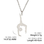 Rhythmic Gymnastics Necklace Women Trend 2025 Gymnast Stainless Steel Jewelry BFF Dancer Girl Sport Accessories Mother Day Gift