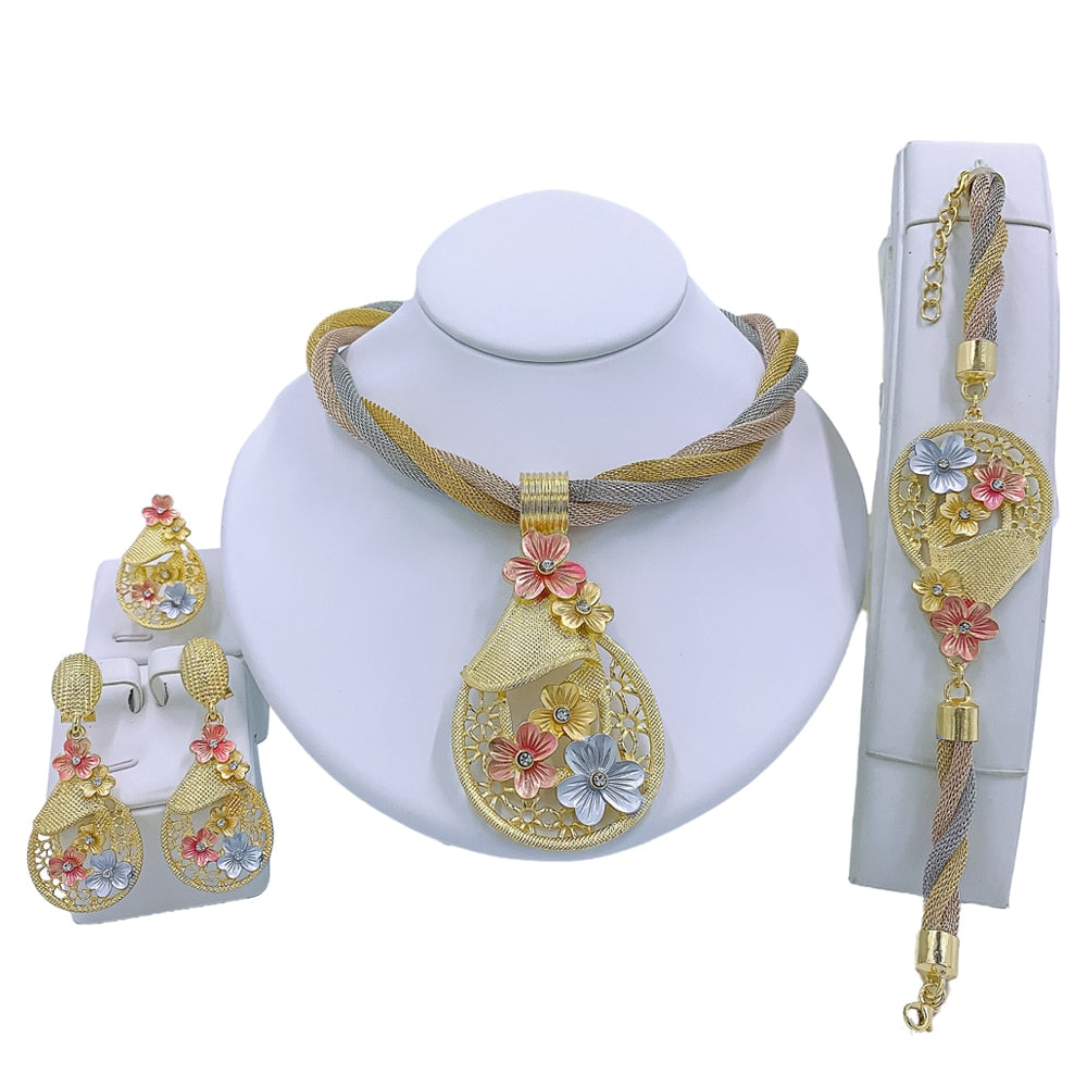 This luxurious jewelry set is made from a high-grade copper alloy and metal, giving you an elegant and timeless look that will make you shine all day long.