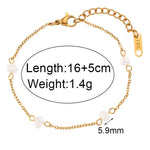 Anti-allergy Stainless Steel Chain Freshwater Pearl Chain Necklace Bracelets For Women Gold Plated Jewelry Set
