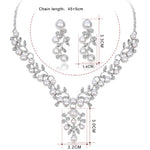 Crystal Pearl Jewelry Sets Women Wedding Bridal African Beads Necklace Earrings  Bridal Jewelry Sets Imitation Jewellery