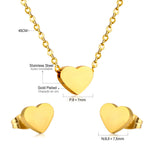 Korean Tiny Jewelry Sets For Women Wedding Party Stainless Steel No Fade Pendant Necklaces And Stud Earrings Jewelry Gifts