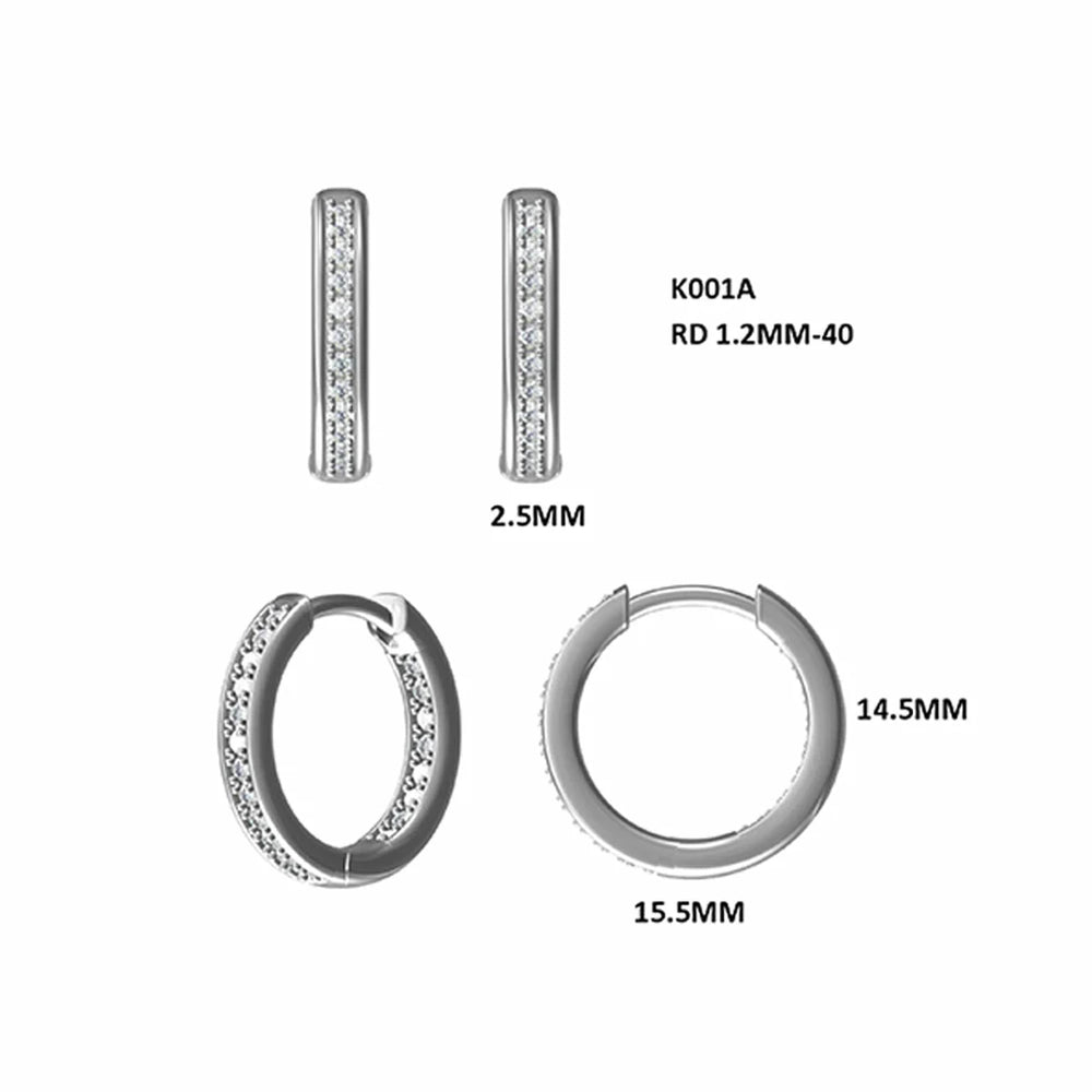 925 Sterling Silver Hoop Earrings Tiny Cartilage Earring Moissanite Cuff Huggie Earrings Mini Hoops Earrings