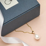 Freshwater Pearl Solitaire Pendant Necklace in 14K Yellow Gold, 18"