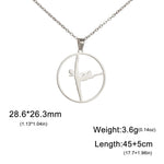 Gold Color Gymnast Girl Pendant Necklace for Women Stainless Steel Rhythmic Gymnastics Necklace Jewelry Gift 2025 Trendy
