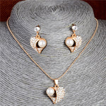 Gold Color Simulated Pearl Jewelry Set