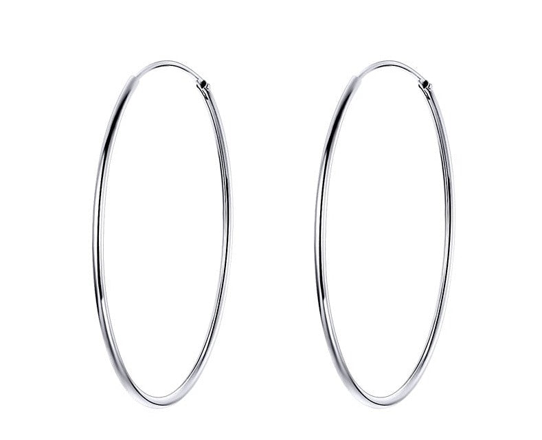 925 Sterling Silver Large Hoop Earrings