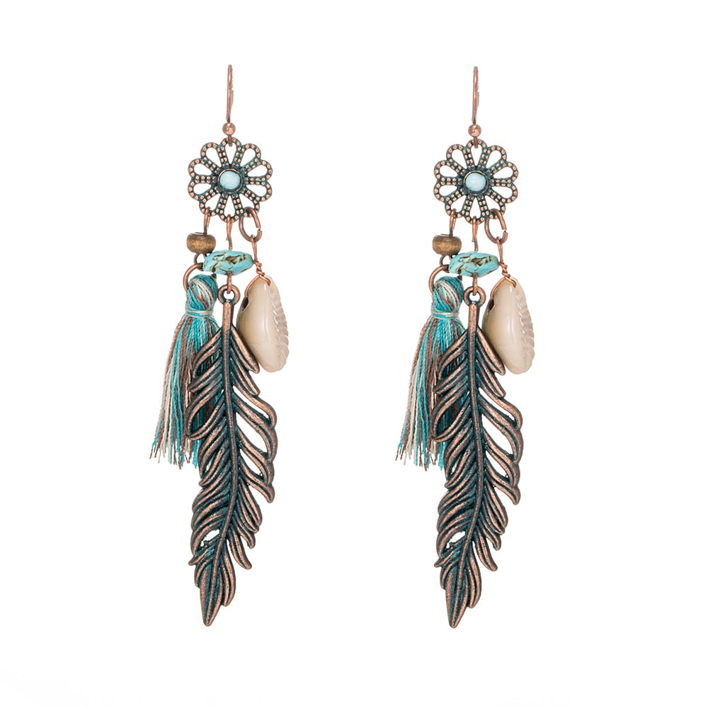 Antique Vintage Bohemian Ethnic Tassel Earrings