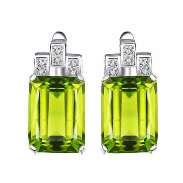 Nano Emerald Hoop Earrings 925 Sterling Silver Earrings