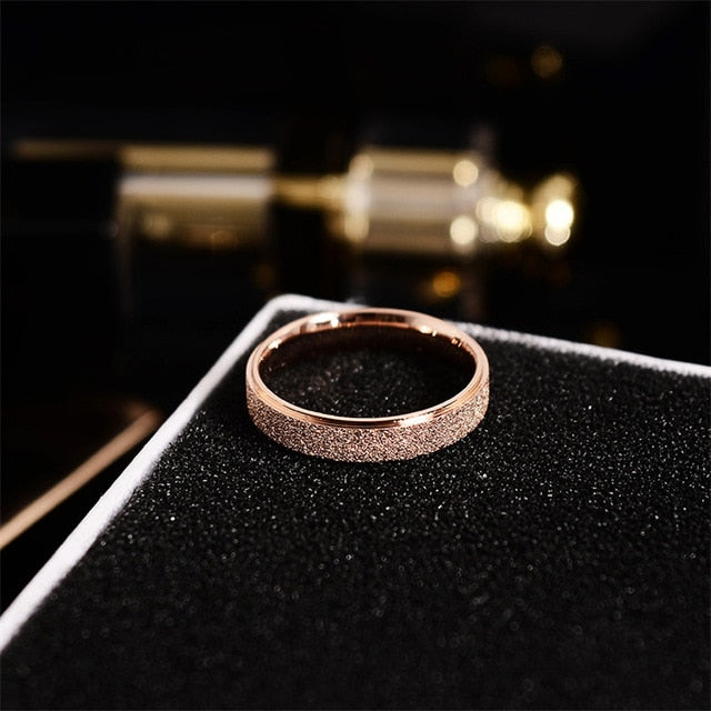 316L Stainless Steel Rose Gold Wedding Ring for Couple