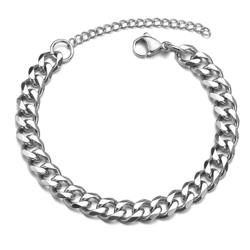 Crafted with the utmost precision and care, this Stainless Steel Bracelet in Punk style looks stunning on any man. Round shape, metal material, and Link Chain type add to the allure of this timeless piece. An exquisite choice for fashion-forward men.