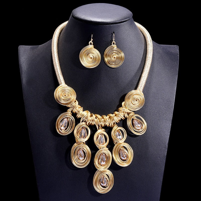 Vintage African Necklace Earrings Set