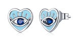 Silver Devil Eye 925 Sterling Silver Earrings