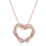 Exquisite Heart shape, ravishing Pendant Necklaces crafted from Copper and bejeweled with Cubic Zirconia - designed to make any look sophisticated. Women's Fashion Necklaces, with a Link Chain finish, perfect for any occasion.