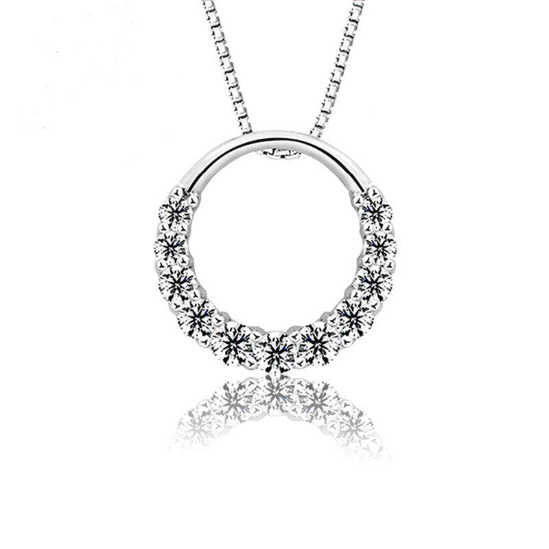 Round Shape Cubic Zirconia Pendant Necklace